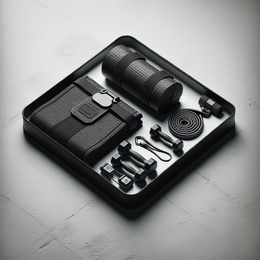 Compact gym equipment arranged in small footprint