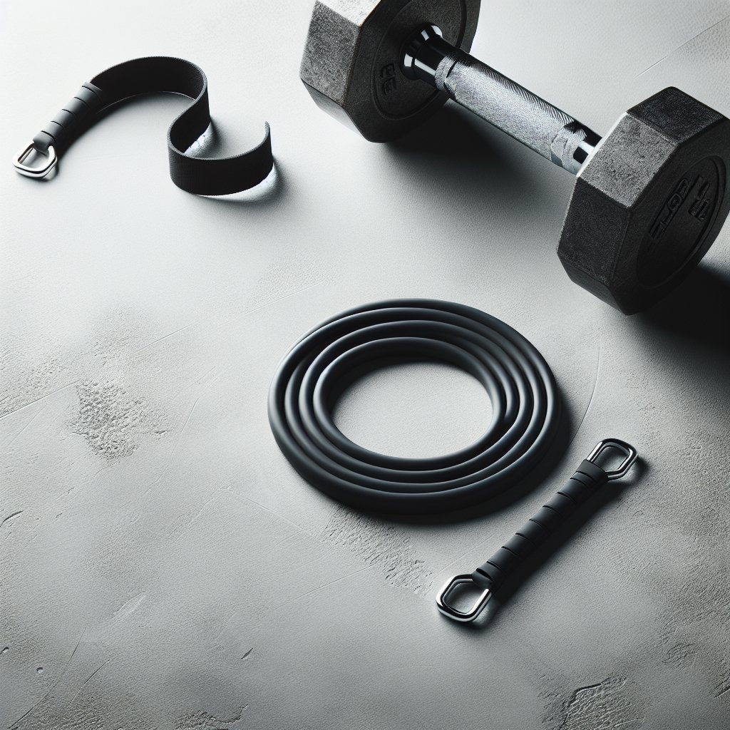 Dumbbell and resistance band for arm curls