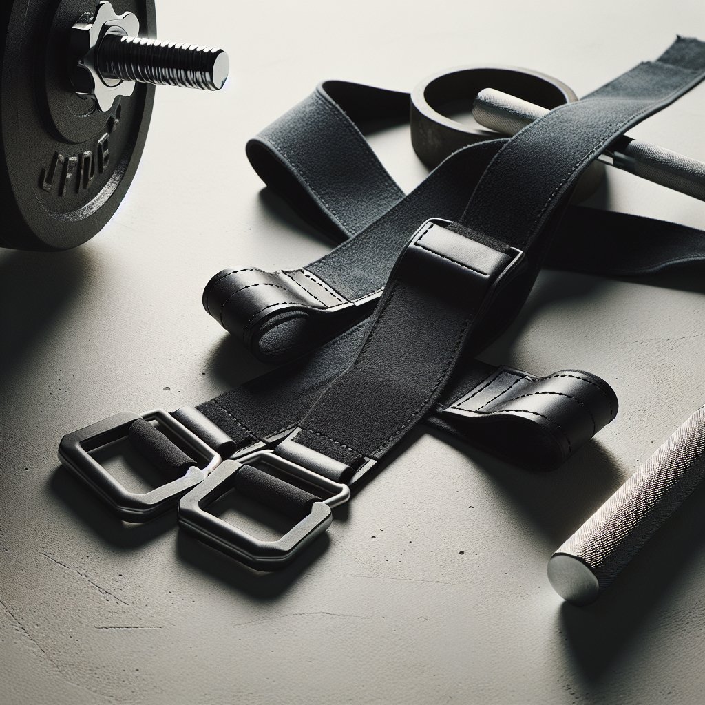 Lifting straps and dumbbell for back training