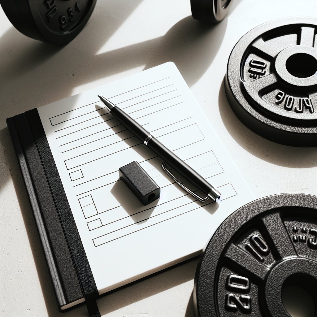 Training notebook and fractional plates for tracking progress