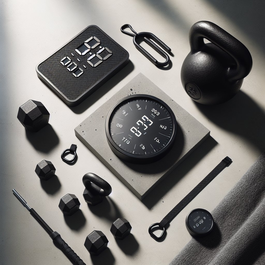 Kettlebell and interval timer for HIIT workouts